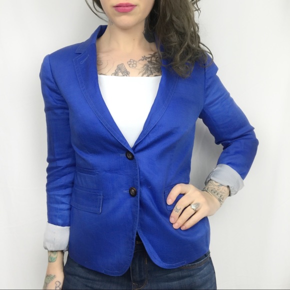 J. Crew Factory Jackets & Blazers - J. Crew Linen Schoolboy Blazer